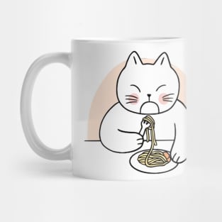 Cat eating spaghetti Mug